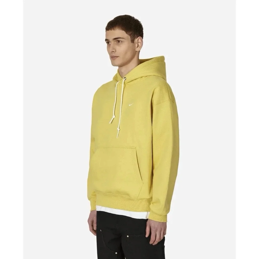 NEW Nike Solo Swoosh Fleece Pullover Hoodie Yellow Men's Size Medium DX1355-700